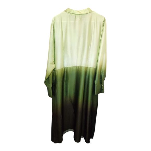 NEW Worthington Women's Plus Size Green Ombre Dip Dye Midi Wrap Dress (Size: 2X) - Picture 9 of 9